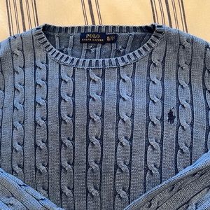 Womens XL polo sweater cable knit cotton